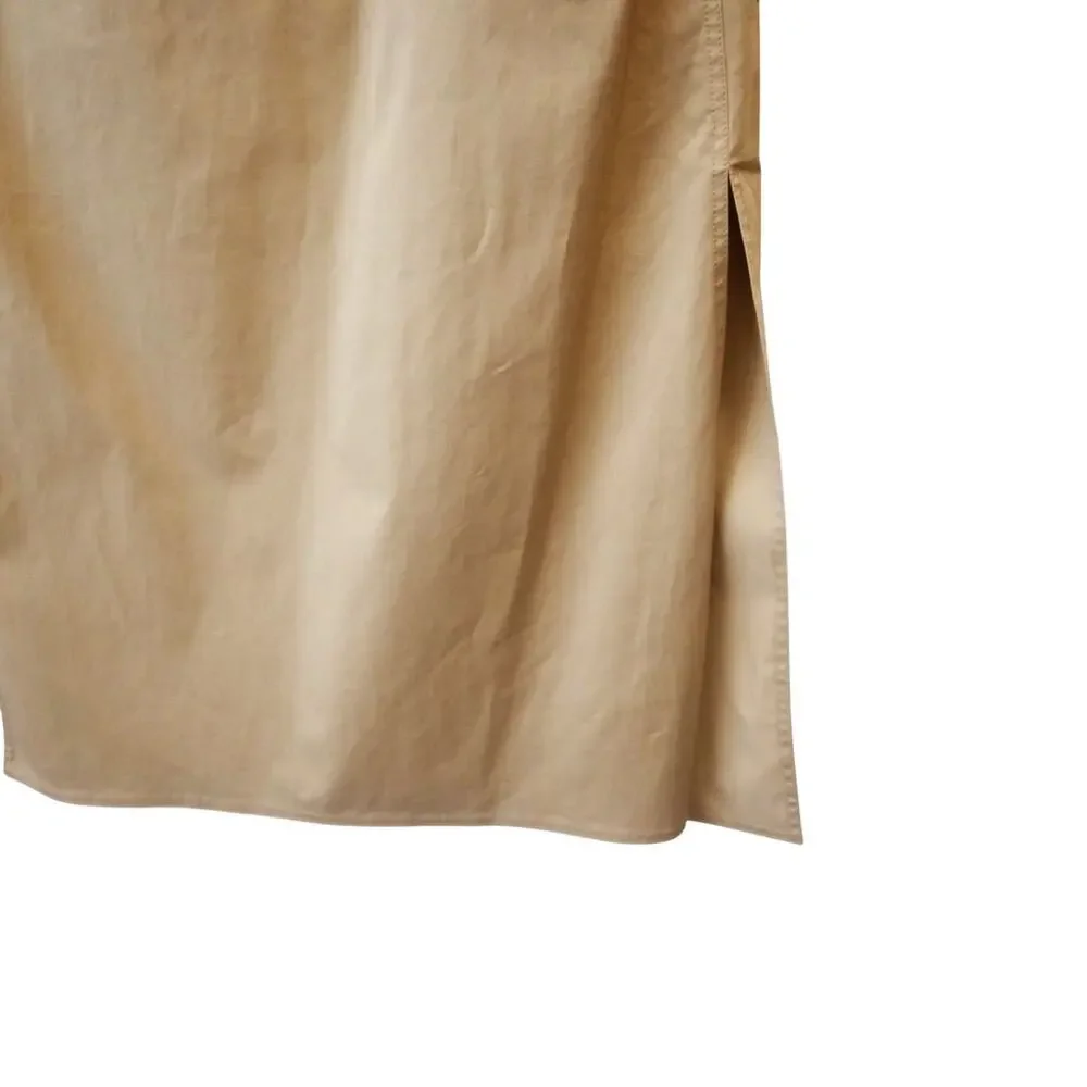 Etro Milano Embroidered Neck Tan Cotton Blend Tunic Dress Size 42 Approx US 6 - Picture 9 of 13